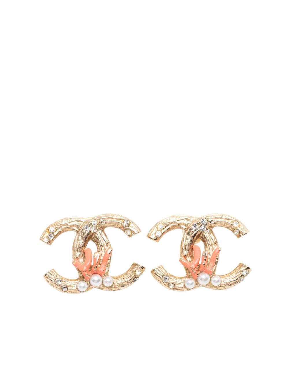 Chanel Cc Gold Plated Faux Pearl Strass #279782C58B